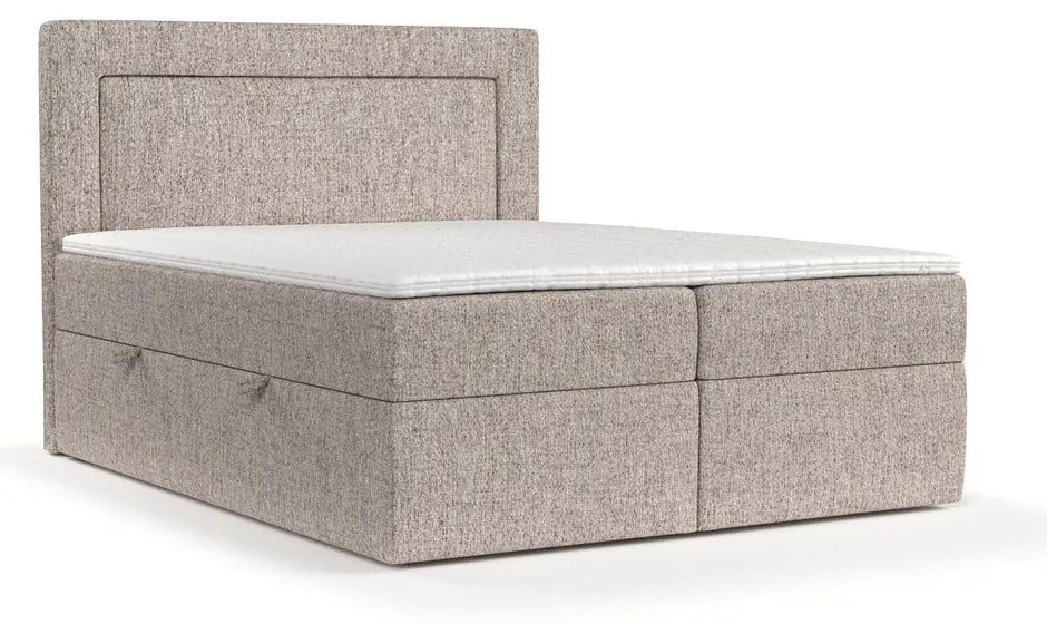 Svetlohnedá boxspring posteľ s úložným priestorom 200x200 cm Imagine – Maison de Rêve