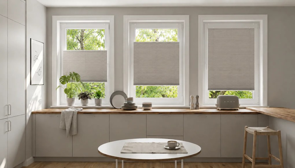 Dekodum Neinvazívna plisovaná roleta grafitová PK056 na mieru – bez vŕtania Šírka (cm): 74