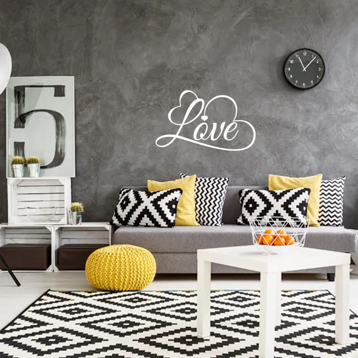 Sablio Samolepka na stenu: nápis Love 2 - 90x55 cm