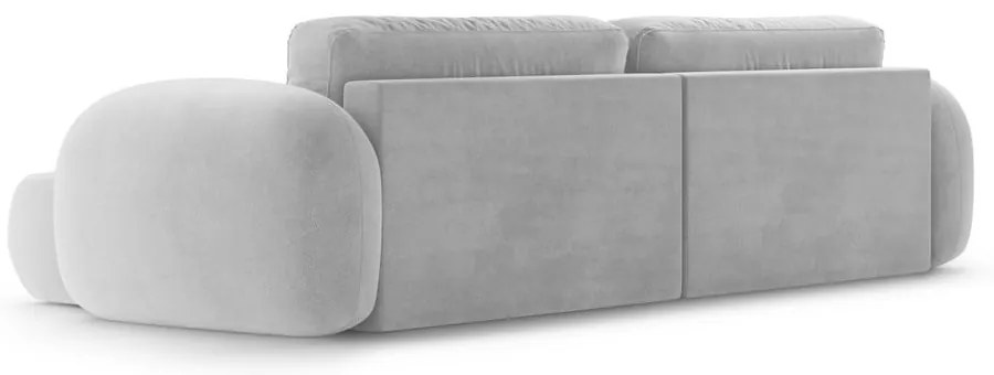 Svetlosivá zamatová rozkladacia/s úložným priestorom rohová pohovka Tonale – Cosmopolitan Design