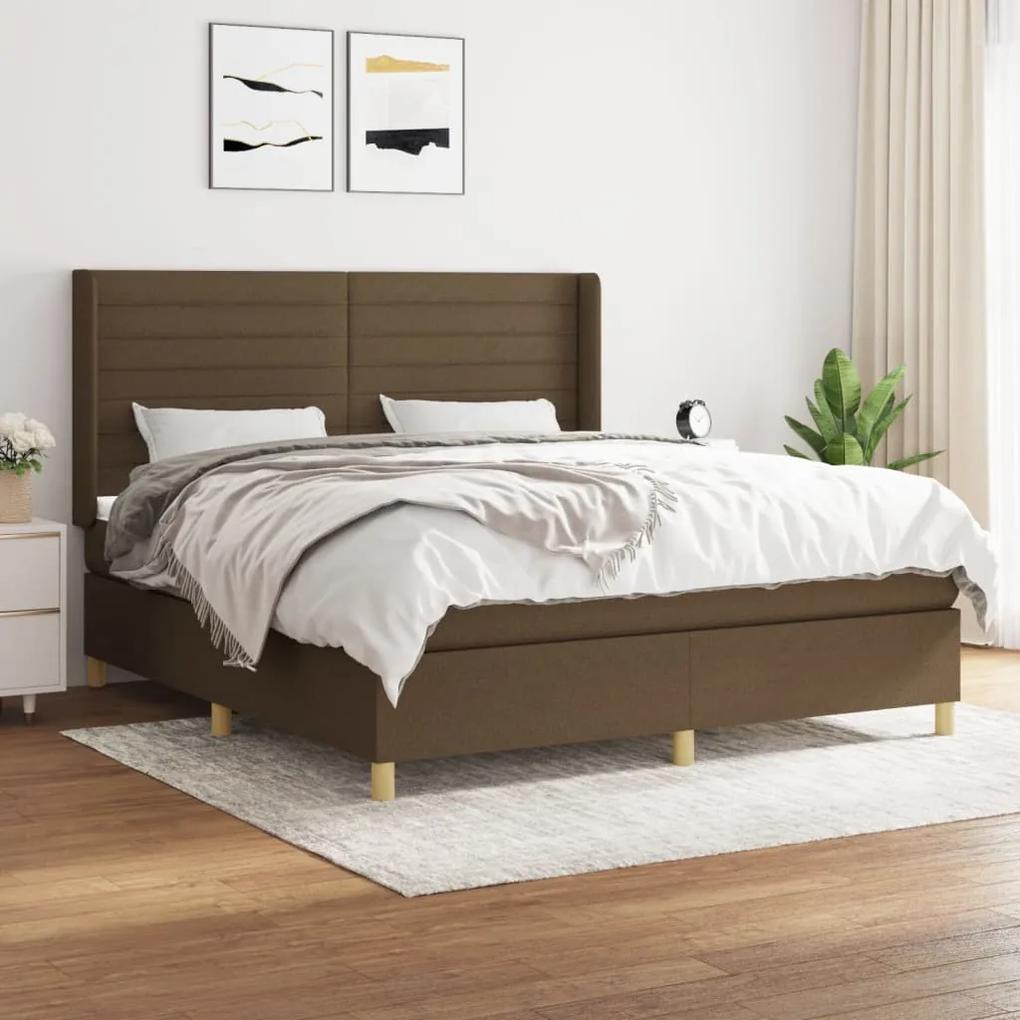 Boxspring posteľ s matracom tmavohnedá 160x200 cm látka 3132084