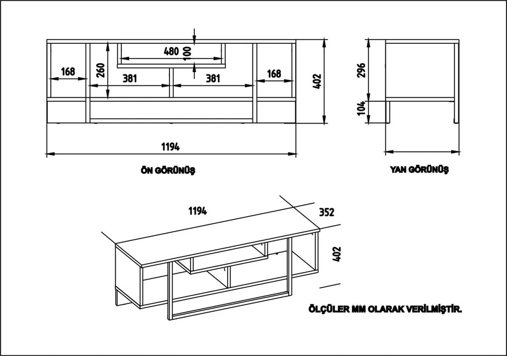 TV stolek ASAL 120 cm dub/bílý/černý