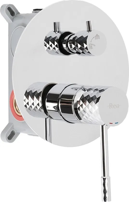 Sprchový komplet REA LUNGO DIAMOND + BOX s podomietkovou batériou, chróm