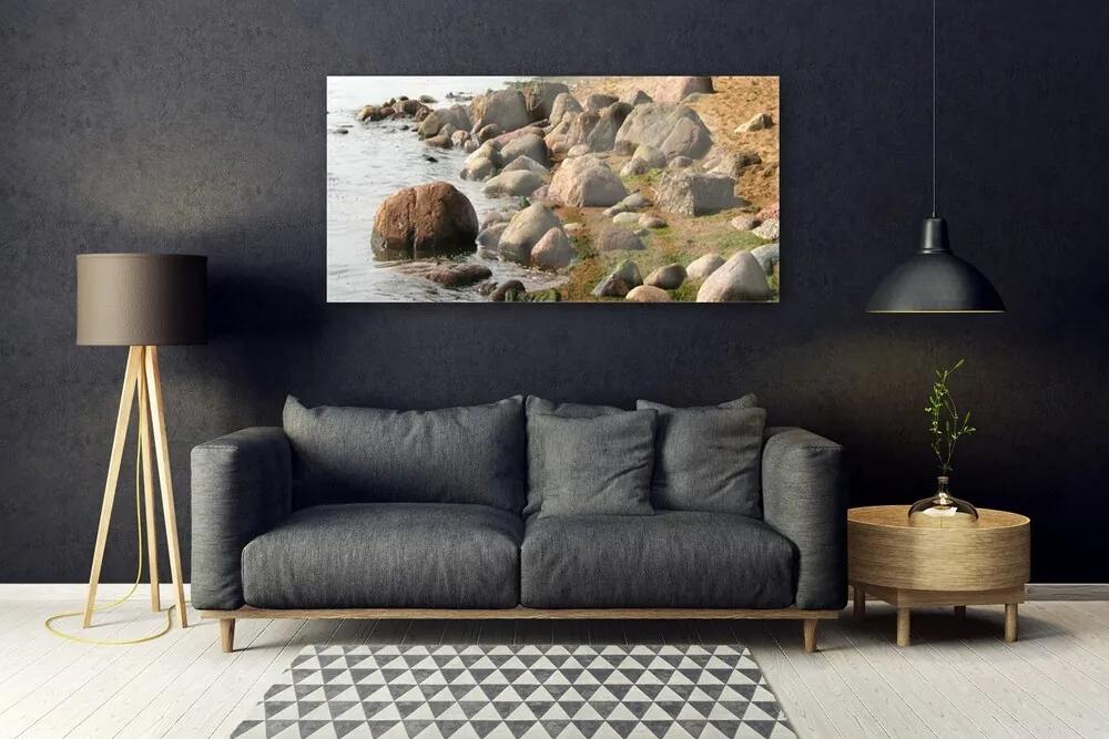Obraz na akrylátovom skle Kamene more príroda 120x60 cm