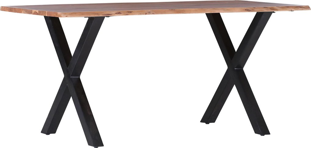 XXXLutz JEDÁLENSKÝ STÔL, akácia, prírodná farba, čierna, 140/76/80 cm Livetastic - Stoly - 002362051104