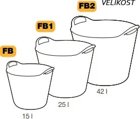 ARTPLAST Multifunkčný flexibilné kôš 25 l -zelené