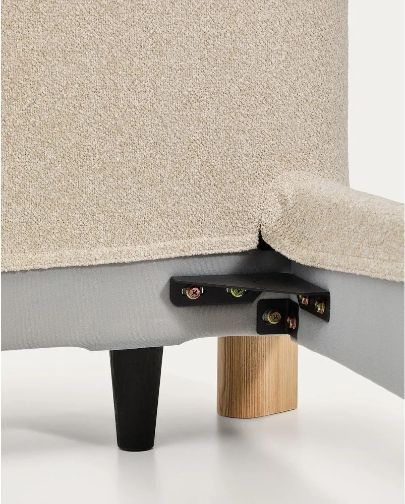 Béžová čalúnená dvojlôžková posteľ bez roštu 180x200 cm Odina – Kave Home