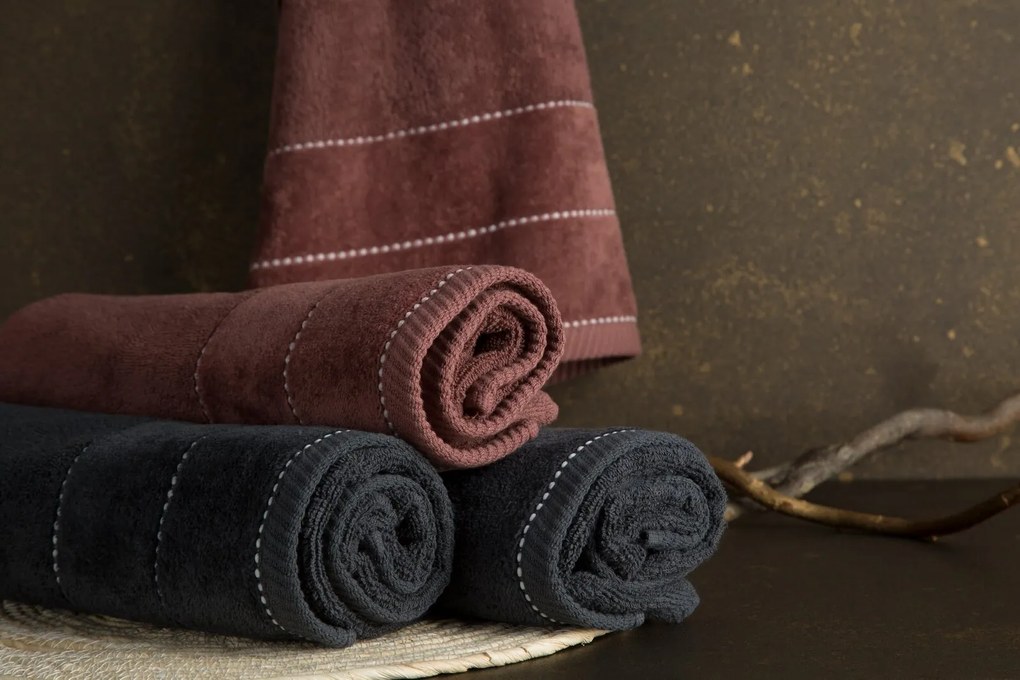 BAVLNENÝ UTERÁK ELZA 50X90 CM TMAVORUŽOVÁ