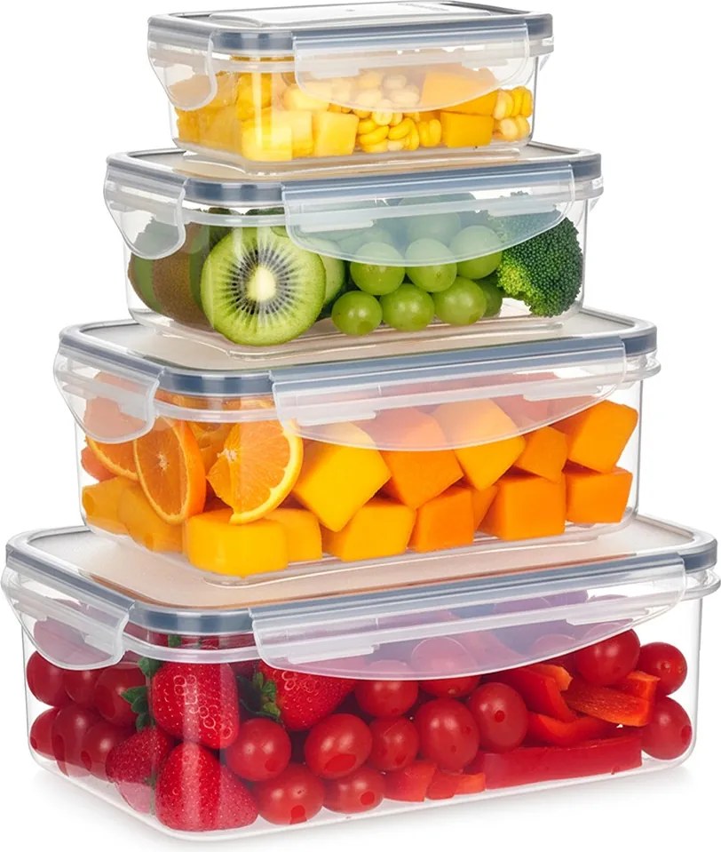 VILDE Sada 4 kuchynských tesniacich dóz, krabičky na jedlo LOCK&LOCK