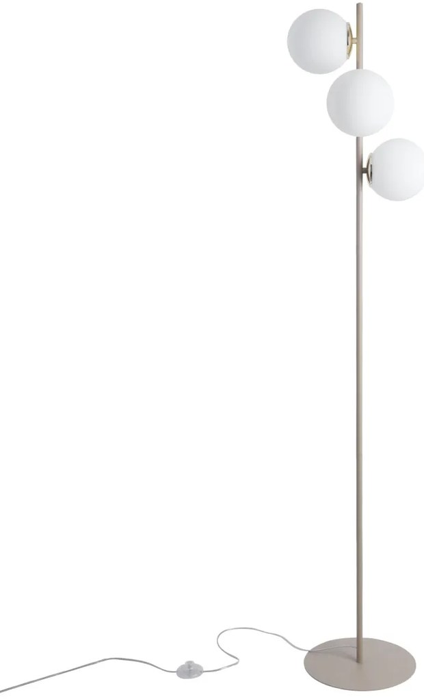 Stojacia lampa Florence, 3x biele sklenené tienidlo, g/be