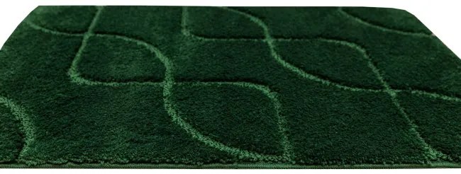 Kúpeľňový koberček Ivona fľaškovo zelený, línie