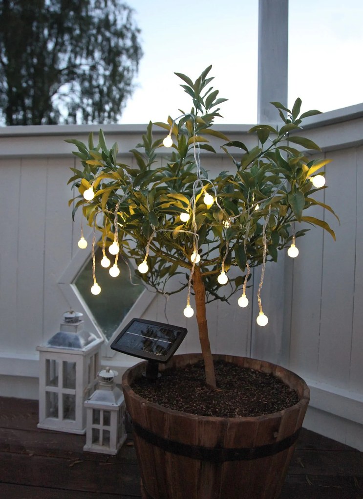 Solárna svetelná reťaz 20 svetielok dĺžka 4,75 m Star Trading Globini - číry