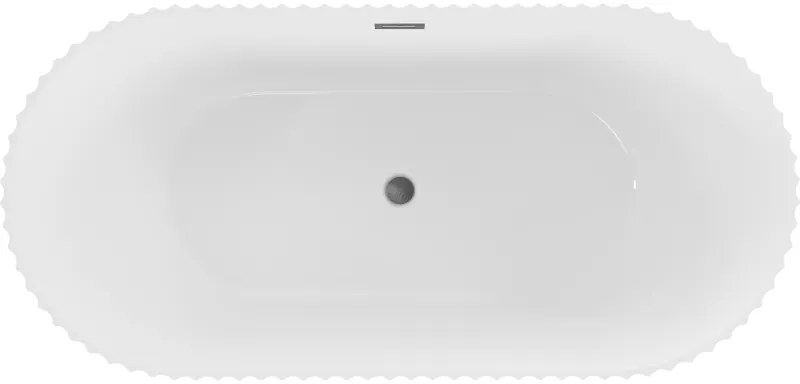 Mexen Paola, voľne stojaca vaňa, drážkovaná, 170 x 80 cm, biela lesklá, brúsený grafit, 52721708000-66