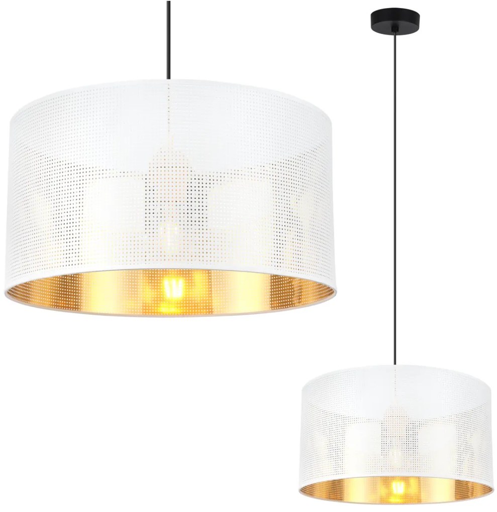 Závesné svietidlo Asti0, 1x biele PVC tienidlo, (fi 35cm), g, b