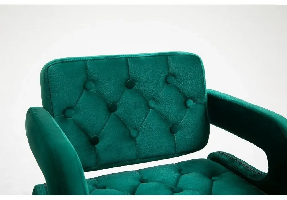 LuxuryForm DESIGN Barová stolička ADRIA VELUR na striebornom tanieri - zelená
