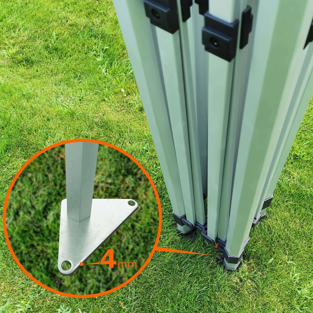 BRIMO Nožnicový altánok 3x4,5 m - s 3 stenami - Zelená 5