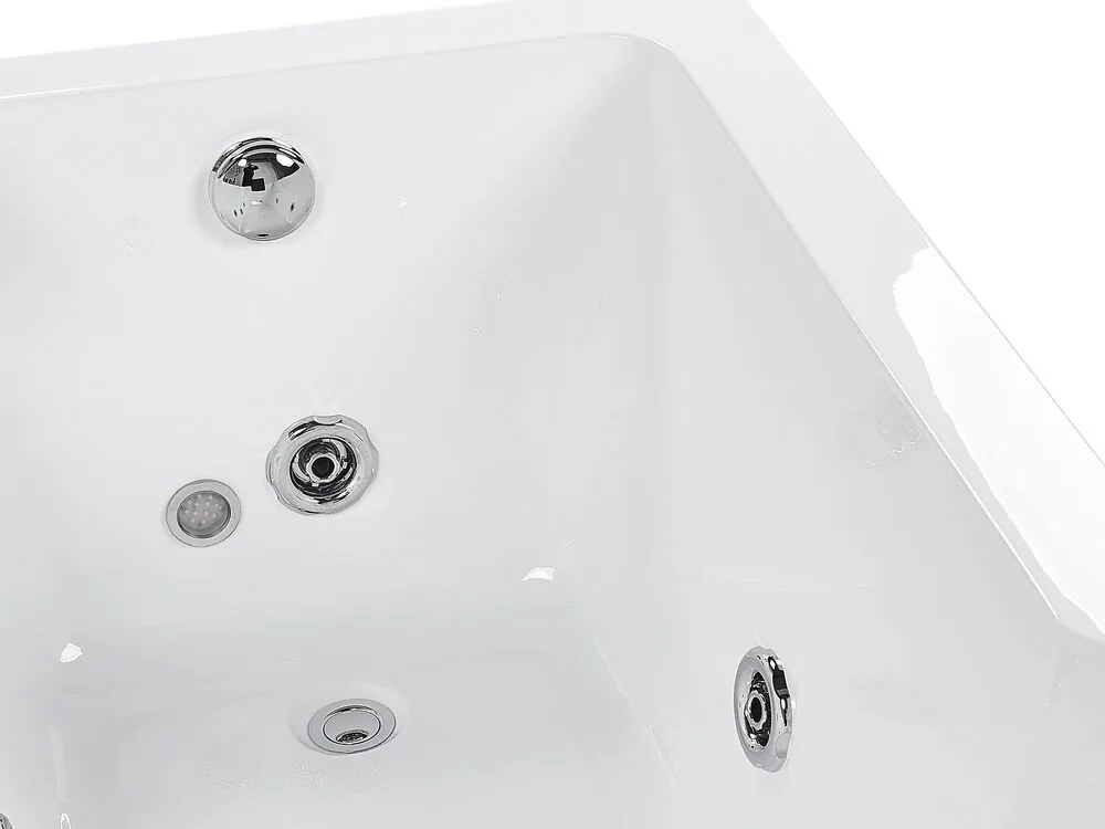 Vírivá vaňa s LED osvetlením ľavostranná 169 x 81 cm biela ARTEMISA Beliani