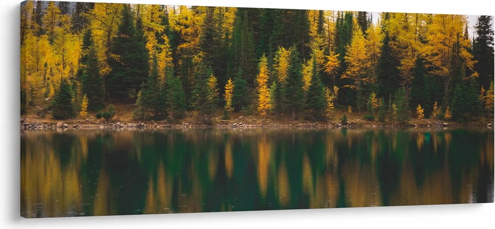 Obraz lesného jazera (120x50 cm)
