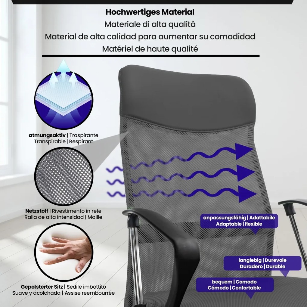 Design-Shop Kancelárska stolička DS-Office 10 - Sivá