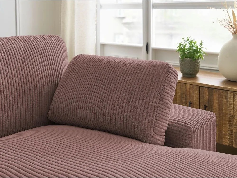 Ružová menčestrová rohová pohovka Belair – Bobochic Paris