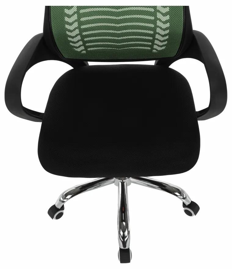Kancelárske kreslo s podrúčkami Imela Typ 2 - zelená / čierna / chróm