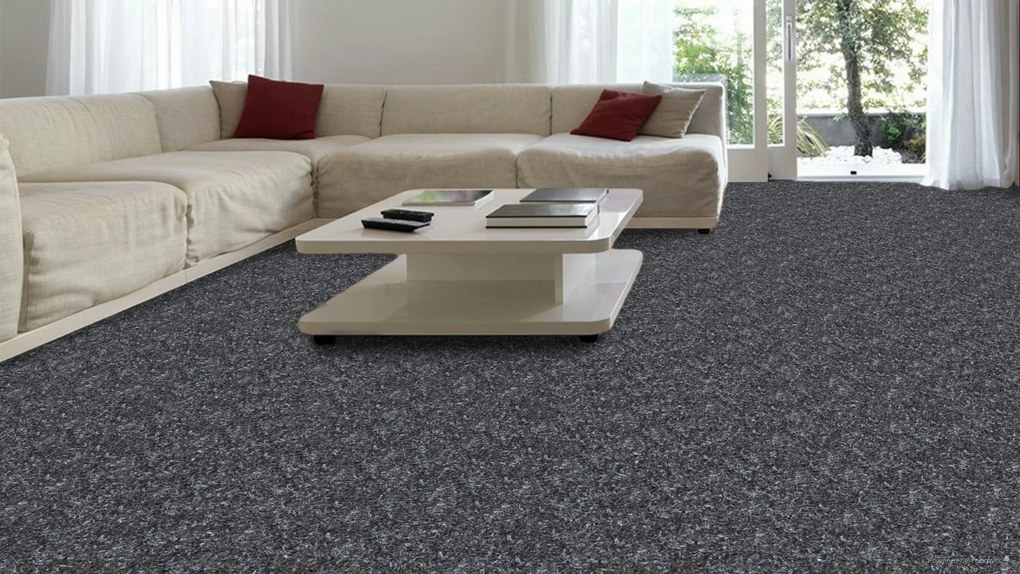 Den Braven, Metrážny koberec Lindau 50 čierny, záťažový, na mieru, šíře 2m,4m, šedá, resine, kancelária