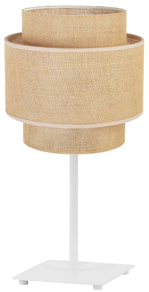 Stolná lampa Boho, 1x jutové tienidlo, (výber z 2 farieb konštrukcie)