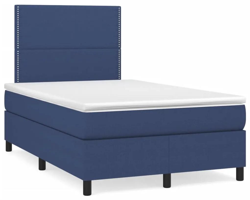 Boxspring posteľ s matracom a LED modrá 120x190 cm látka 3270196