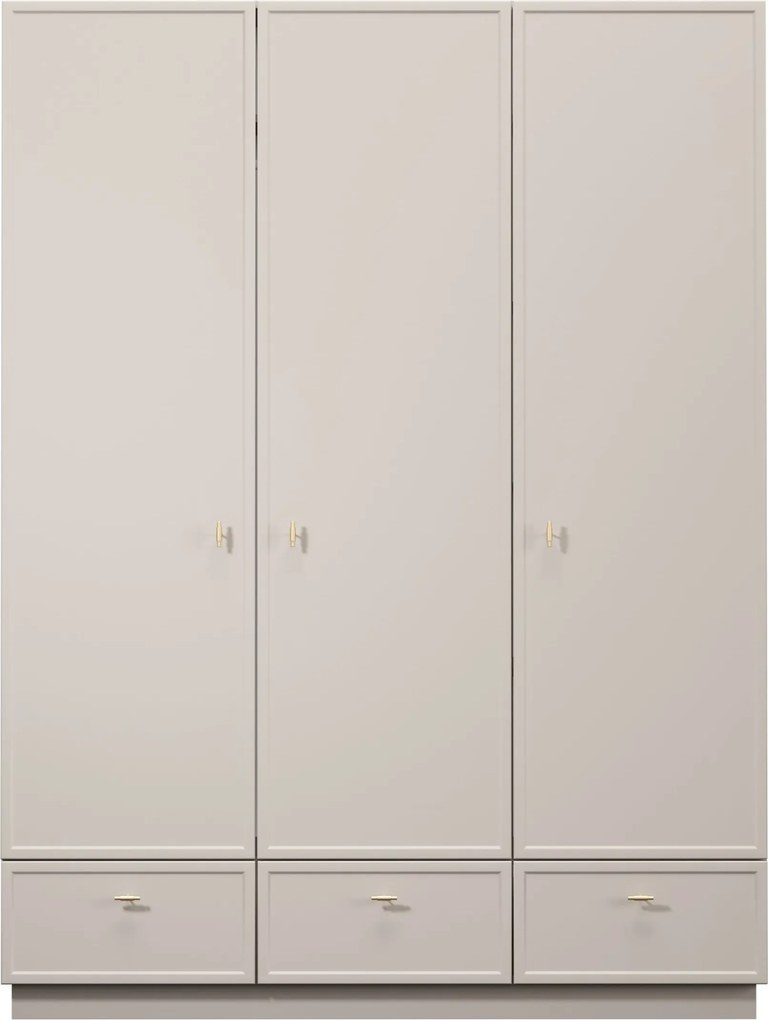 Šatníková skriňa Lorini 150 cm - kašmírová / zlaté úchytky T