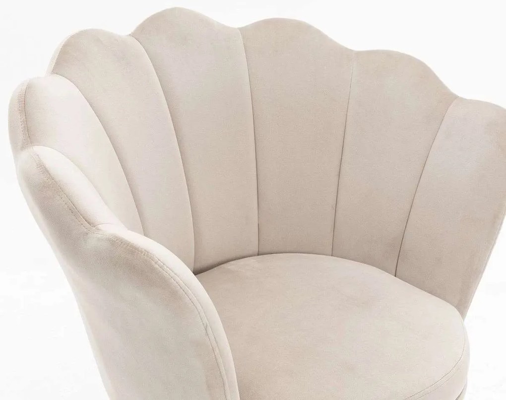 LuxuryForm DESIGN Kreslo FREY VELUR so striebornými nohami - latte