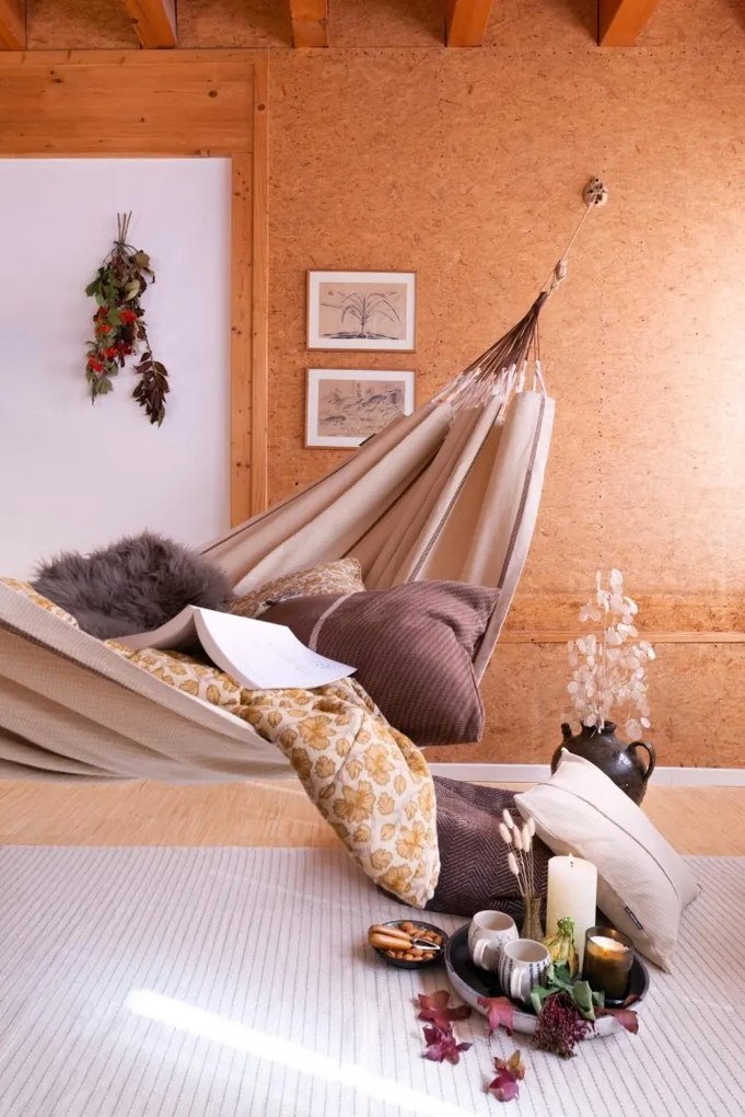 La Siesta Hojdacia sieť MODESTA KINGSIZE COSY - nougat, 100 % organická bavlna