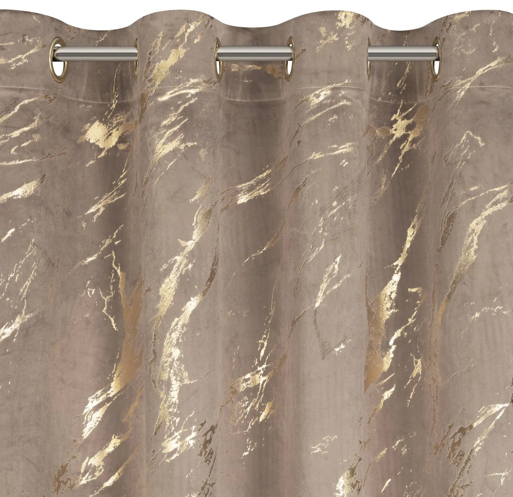EUROFIRANY ZATEMŇOVACÍ ZÁVES NA KRÚŽKOCH MOLLY 140X250 CM HNEDÁ