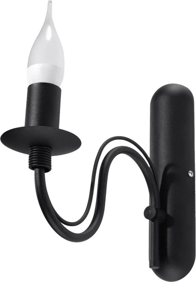 Čierne kovové nástenné svietidlo Fiorano – Sollux