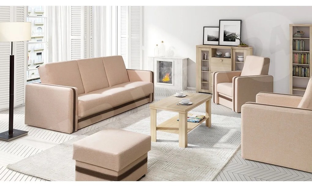 Sedacia súprava 3+1+1 s taburetom Vivus Kvadro, Dostupné poťahy: Lux 12 + Lux 24