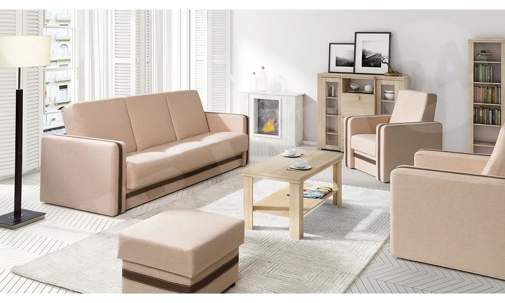 Sedacia súprava 3+1+1 s taburetom Vivus Kvadro, Dostupné poťahy: Lux 12 + Lux 24