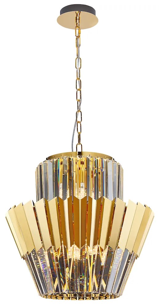 Luster Donna, 1x krištáľové/zlaté kovové tienidlo, (fi 45cm), g