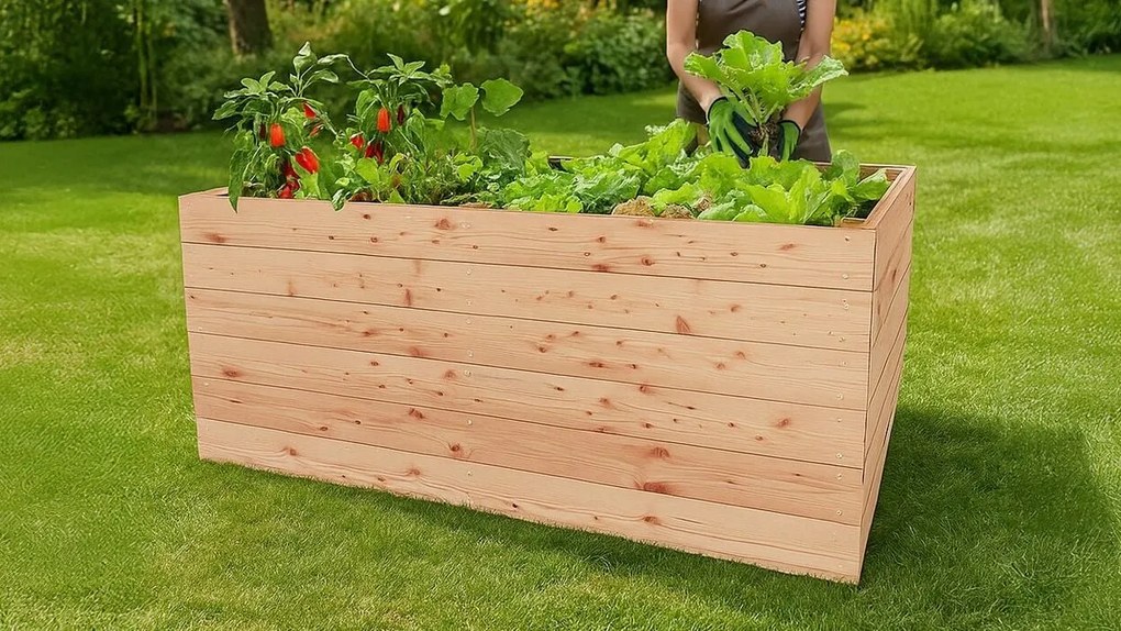 Vysoký záhon duglaska, drevo, 200 × 100 × 72,5 cm
