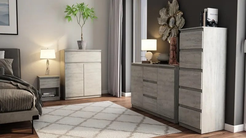 Skrinka /nočný stolík Carlos 401S, šedý beton