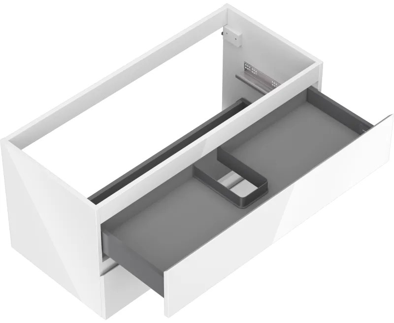 Mexen Orio, kúpeľňová skrinka 100 cm, 2 zásuvky, biela lesklá, 91A10-10047-2-BFF00