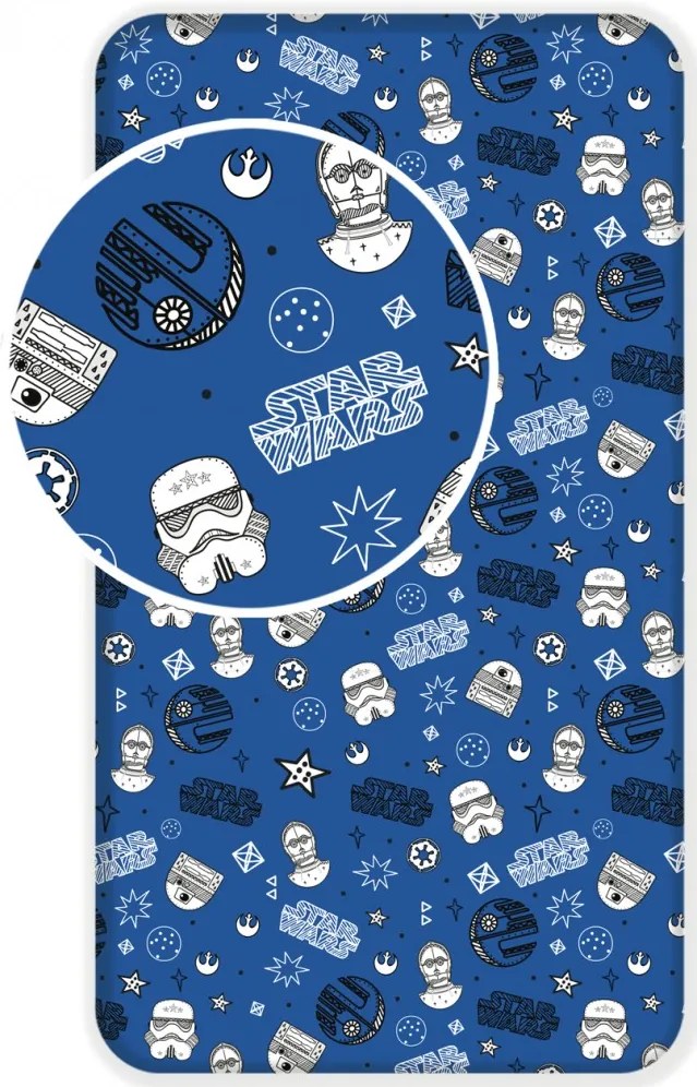 Plachta  Star Wars - Hviezdne vojny blue galaxy 90x200 cm 100% bavlna Jerry Fabrics