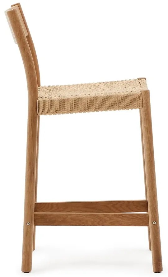 Barová stolička z dubového dreva v prírodnej farbe (výška sedadla 65 cm) Yalia – Kave Home