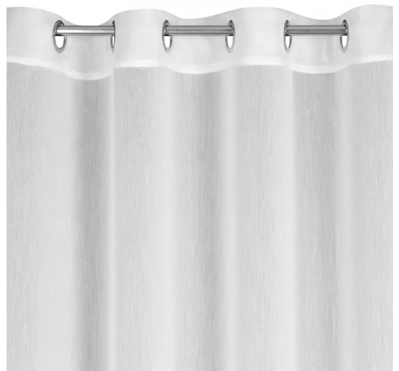 DECOREUM Jednofarebná záclona s jemnou dúhovou štruktúrou so zlatou niťou 300 x 250 cm biela 106366
