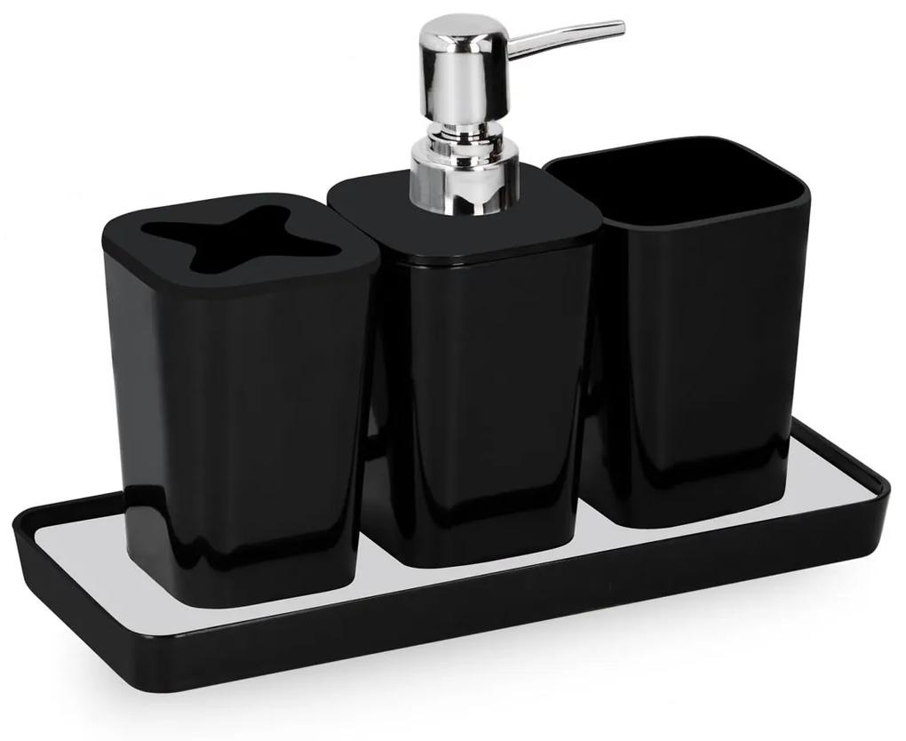 EDCO Sada kúpeľňových doplnkov, čierna, 4 ks