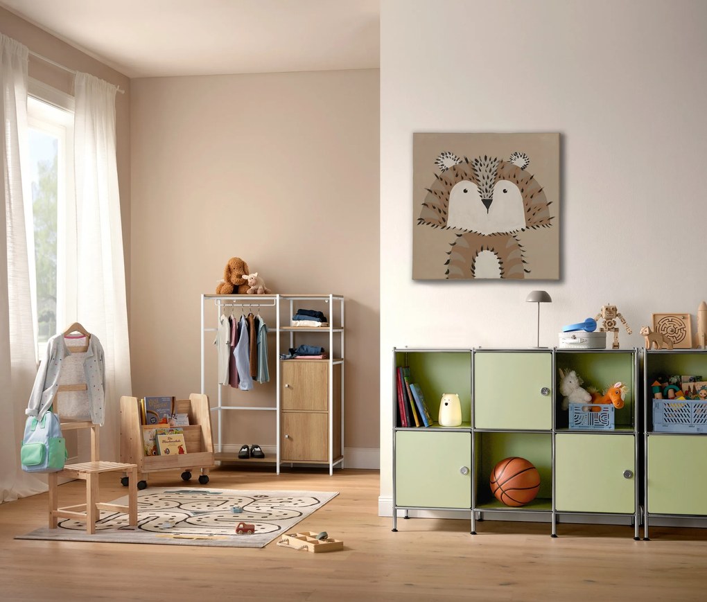 Detská šatníková skriňa »GRADE« s dvierkami a tyčou na oblečenie