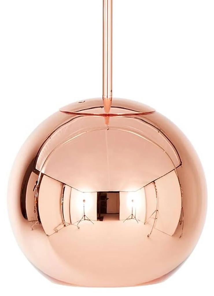 Tom Dixon Copper Round guľová závesná lampa 25 cm