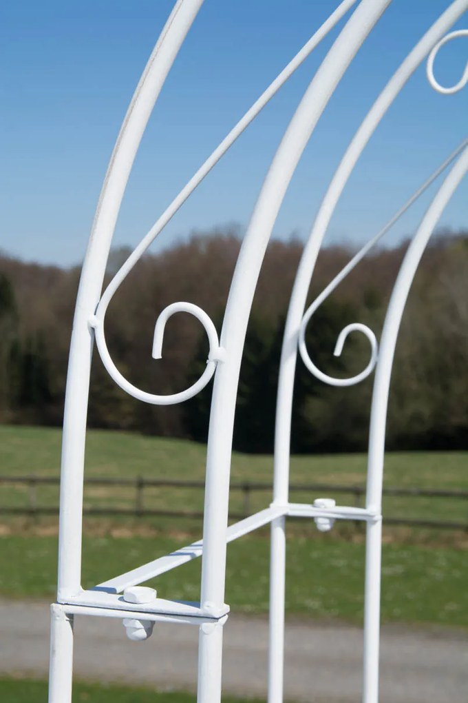 Oblúk na ruže Mel s bránkou - Biela