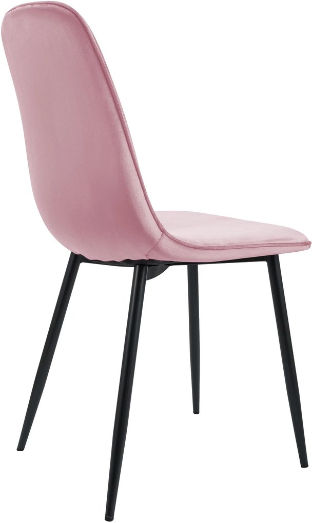 Sada 4 ks jedálenských stoličiek Maryam zamat - ružová