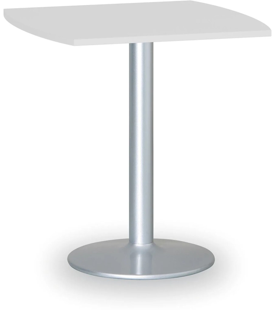 Konferenčný stolík FILIP II, 66x66 cm, sivá podnož, biela