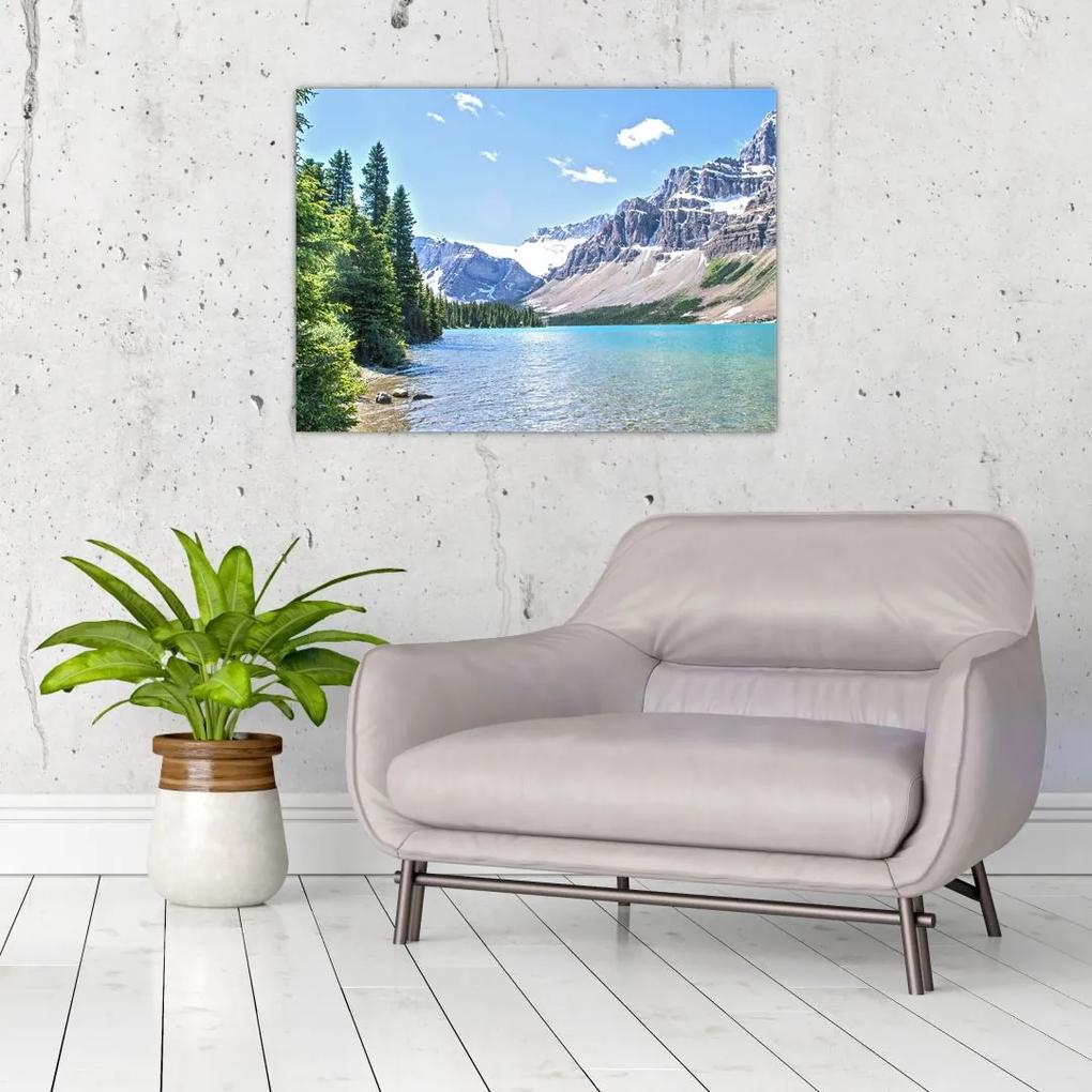 Sklenený obraz Alpského jazera (70x50 cm)