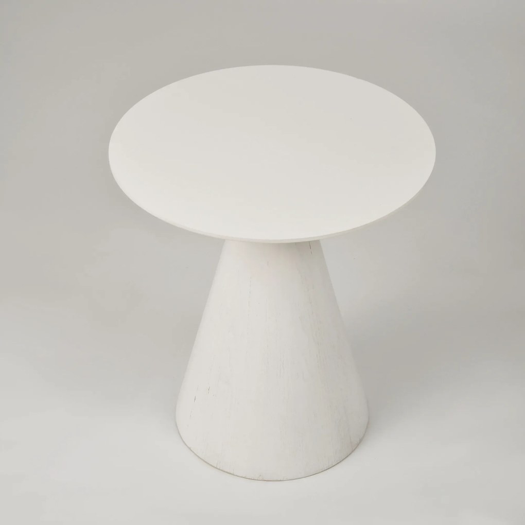 Odkladací stolík Florence 40 cm z masívu biely
